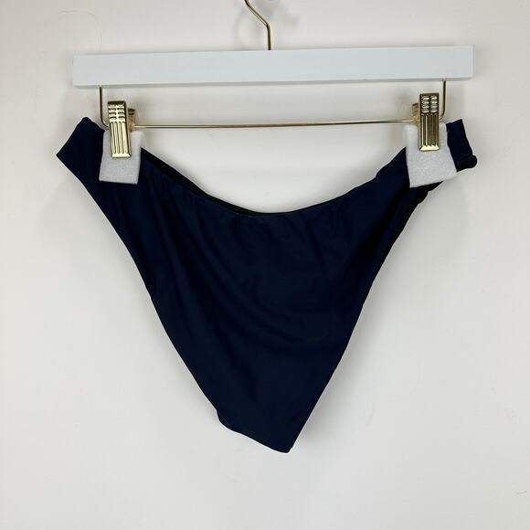 J.Crew Curved Waist Cheeky Bikini Bottom Beach Swim Minimalist Navy Blue M NWT - Picture 7 of 11